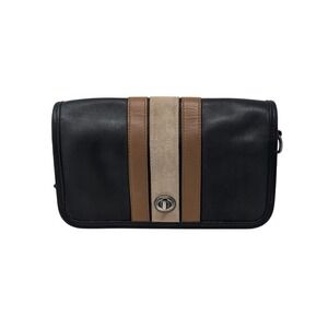 Coach Penny 75th Anniversary Stripe Crossbody Bag Black Brown Limited Edition‎